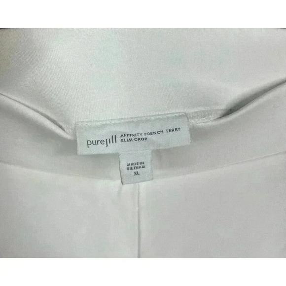 J Jill Pants XL White Color Pima Affinity French Terry Slim Crop - Picture 3 of 6